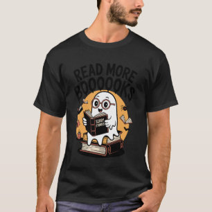 T-shirt Fantôme Lire Plus de Livres Drôle Lecteur Histoire