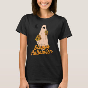 T-shirt Fantôme mignon Avec Floral Joyeux Halloween Femen