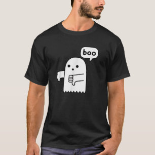 T-shirt Fantôme pouce baissé hurlant Boo désapprobation dr