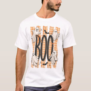T-shirt Fantôme rayé d'Halloween Spooky Boo Coquette Hollo