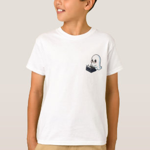 T-shirt Fantôme studieux tapant sur une machine à écrire p