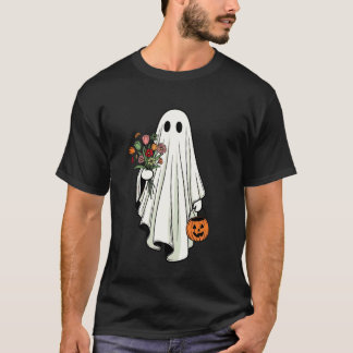 T-shirt Fantôme tenant une fleur Costume floral d'Hallowee