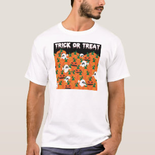 T-shirt Fantômes d'Halloween Patch de citrouille hantée