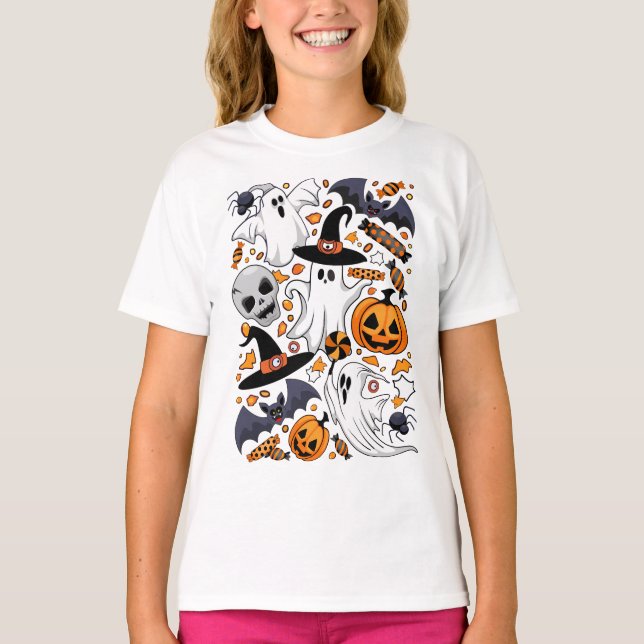 T-shirt Fantômes Monstres mignons Éffrayants et Déplaisant (Devant)