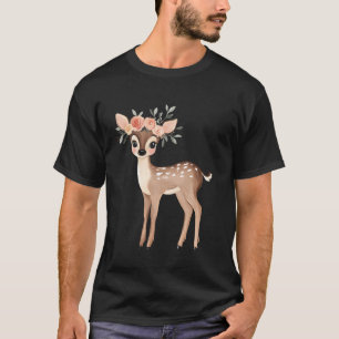 T-shirt Faon de cerf animal forestier faune forêt biche ce