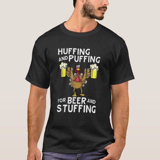 T-shirt Farce Et Farce De Bière Farce Thanksgiving Tur (Devant)