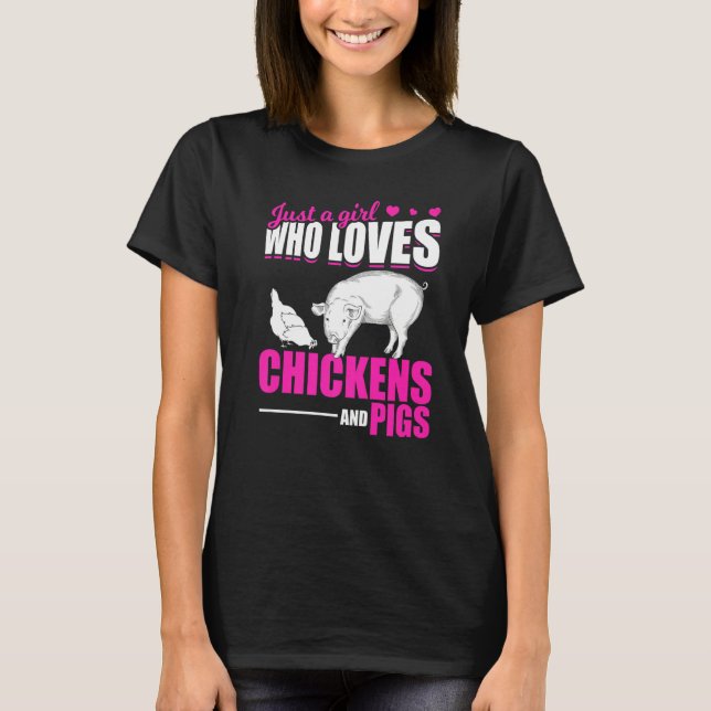 T-shirt Farm Animal  Girls Farmer Women Farming Pig Chicke (Devant)