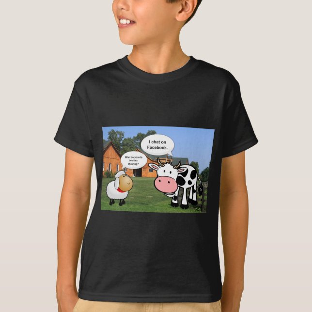 T-shirt Farm animals cute cartoon funny chat (Devant)