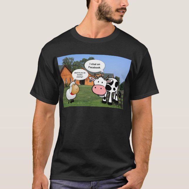 T-shirt Farm animals cute cartoon funny chat (Devant)