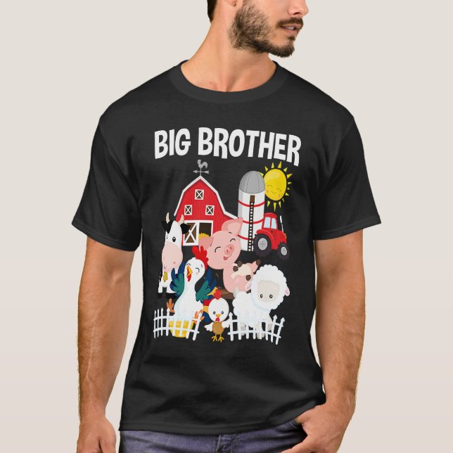 T-shirt Farm Animals Little Farmer Big Brother (Devant)
