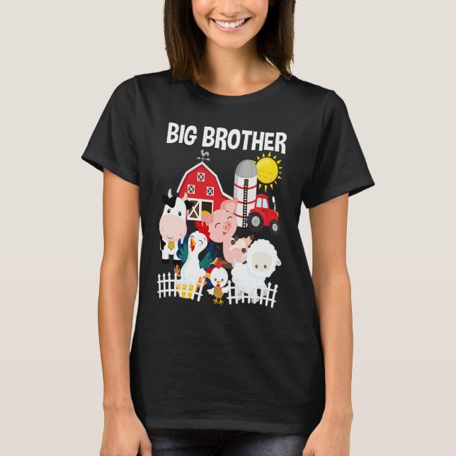 T-shirt Farm Animals Little Farmer Big Brother (Devant)