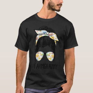 T-shirt Farm Granny Life Messy Bun Lunettes de cheveux Mèr