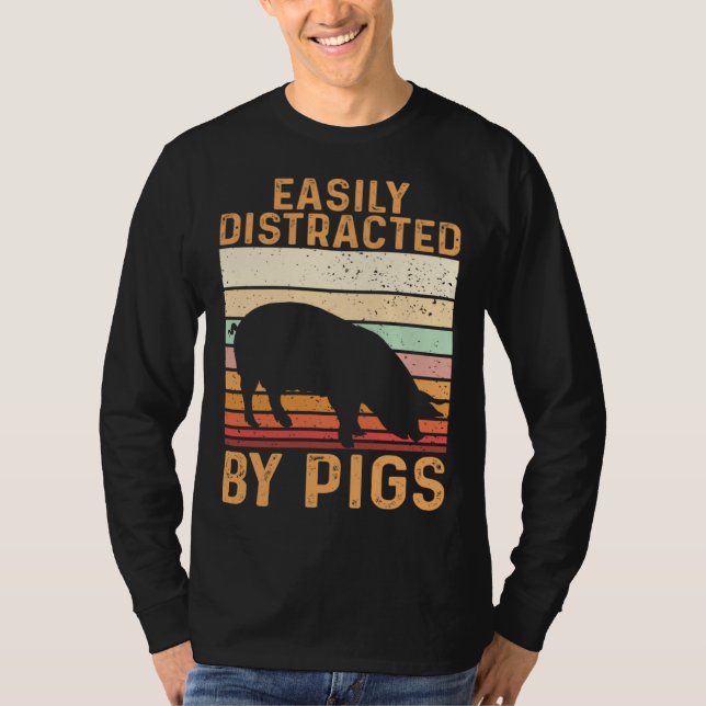 T-shirt Farm Kids Piglet Easily Distracted By Pigs (Devant)