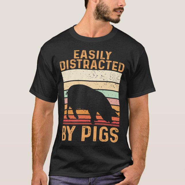 T-shirt Farm Kids Piglet Easily Distracted By Pigs (Devant)