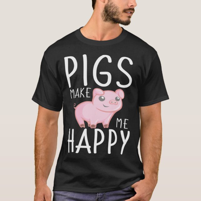 T-shirt Farm Kids  Pigs Make Me Happy (Devant)