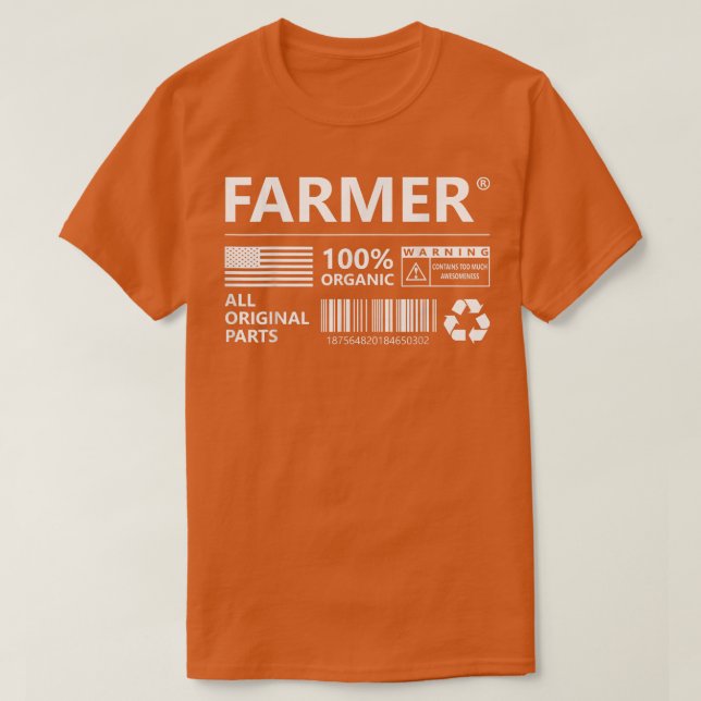 T-shirt Farmer Marking Agriculture Amusante ferme (Design devant)