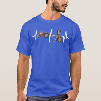 T-shirt Farmer Tractor Irish Wolfhound Heartbeat Dog Lover