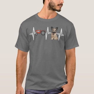 T-shirt Farmer Tractor Skye Terrier Heartbeat Dog Lover 