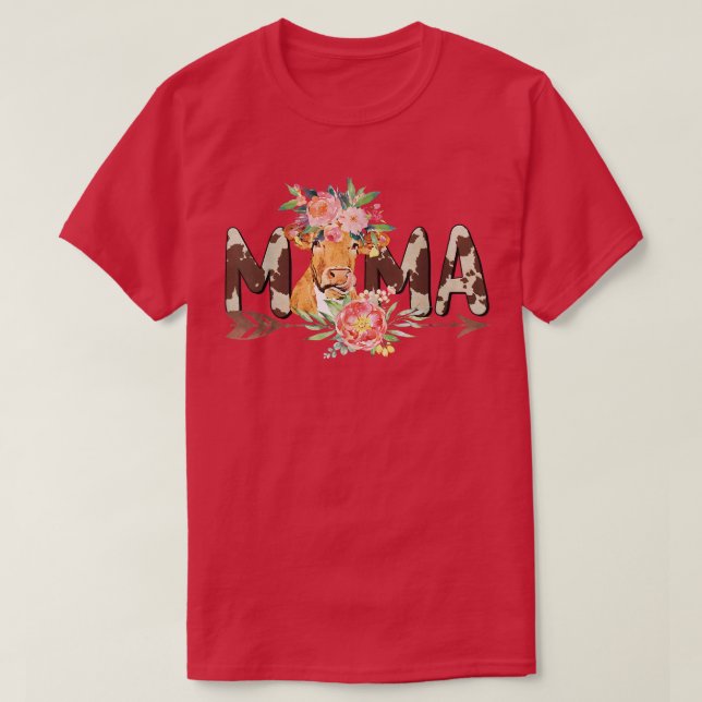 T-shirt Farmer vache maman maman maman maman maman anniver (Design devant)