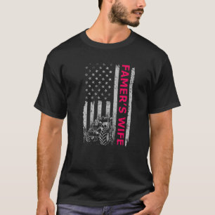 T-shirt Farmer's Femme Life Farm Tractor American USA Drap