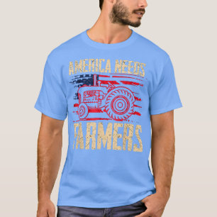 T-shirt Farming Farm USA America American Flag