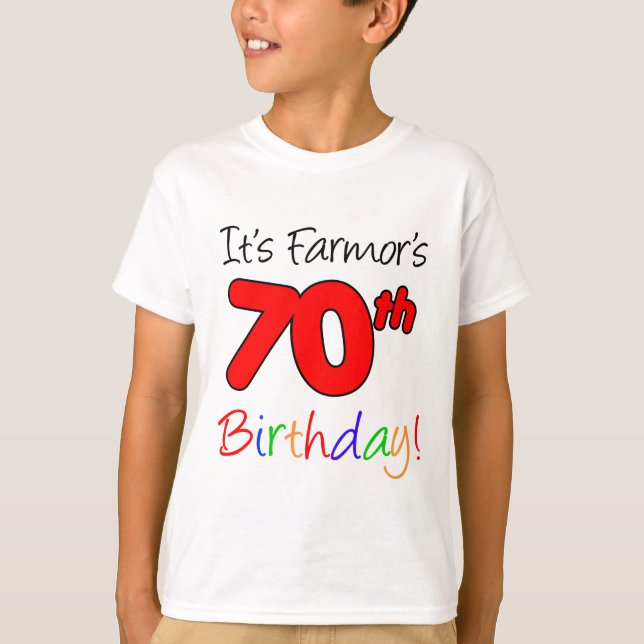 T-shirt Farmor's 70th Birthday Swedish Grand-mère (Devant)