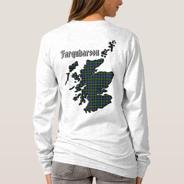 T-shirt Farquharson Clan Badge & Tartan avec devise Femmes (Dos)