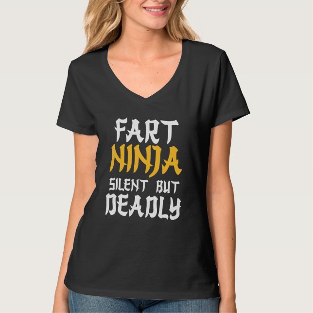 T-shirt Fart Ninja Humour Silencieux Mais Mortel Dans La S (Devant)