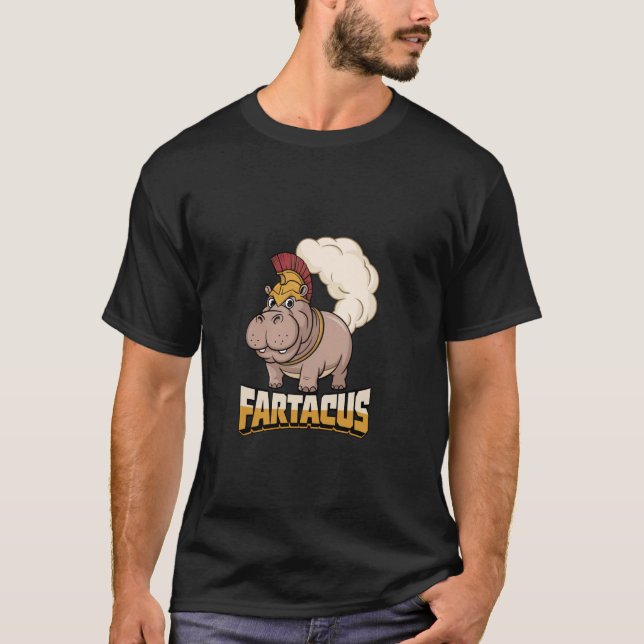T-shirt Fartacus Farting Hippo Farts (Devant)