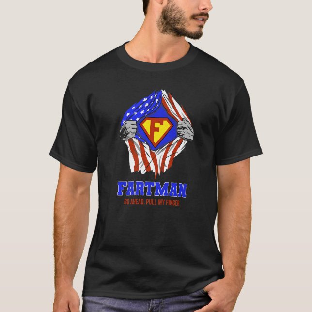 T-shirt Fartman Aller De L'Avant Tirer Mon Doigt, Drapeau  (Devant)