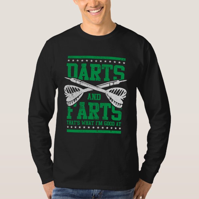 T-shirt Farts and Darts  Dart Player  for Men Great Game (Devant)