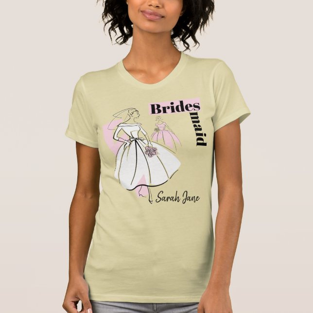 T-shirt Fashion Bride Neutral Group Bridesmaid Nom (Devant)