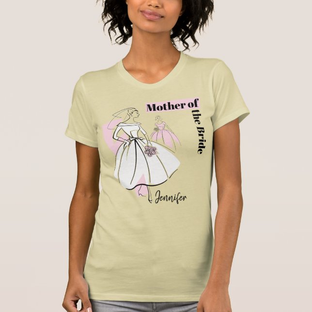 T-shirt Fashion Bride Neutral Group Mère de la mariée Nom (Devant)