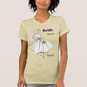 T-shirt Fashion Bride Neutral Group Nom de la mariée Date