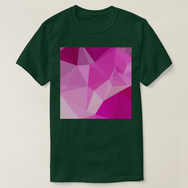 T-shirt Fashion Fuchsia rose Abstrait bas en polygon backg (Design devant)