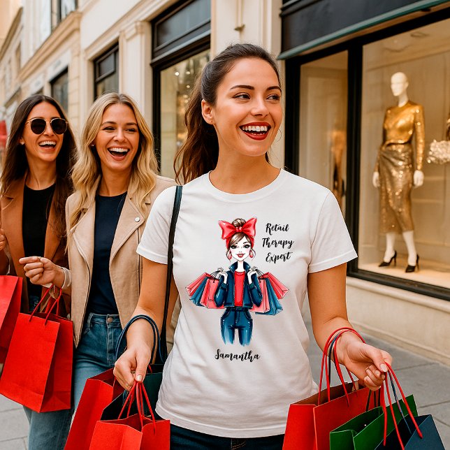 T-shirt Fashion Lovers Retail Therapy Expert – Custom Name (Créateur téléchargé)