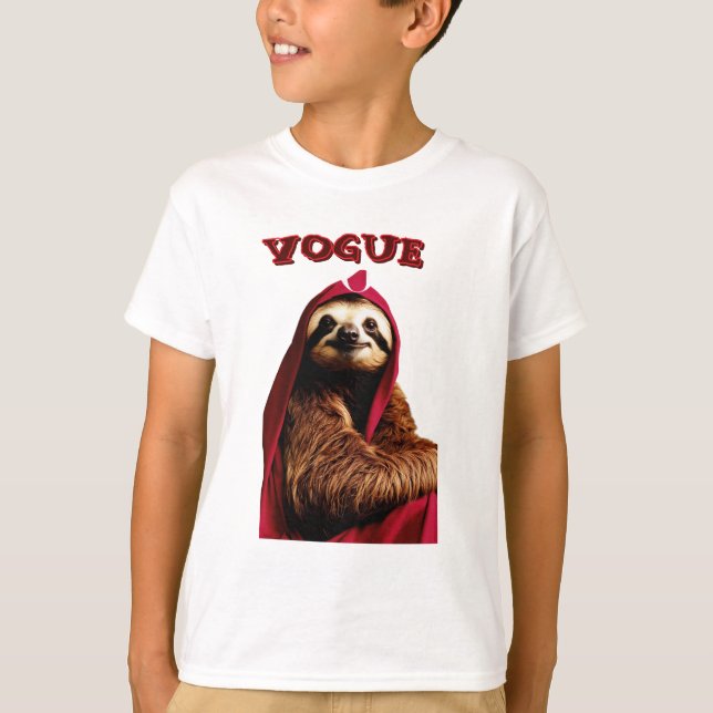 T-shirt Fashionista Sloth in Style - Design amusant et ori (Devant)