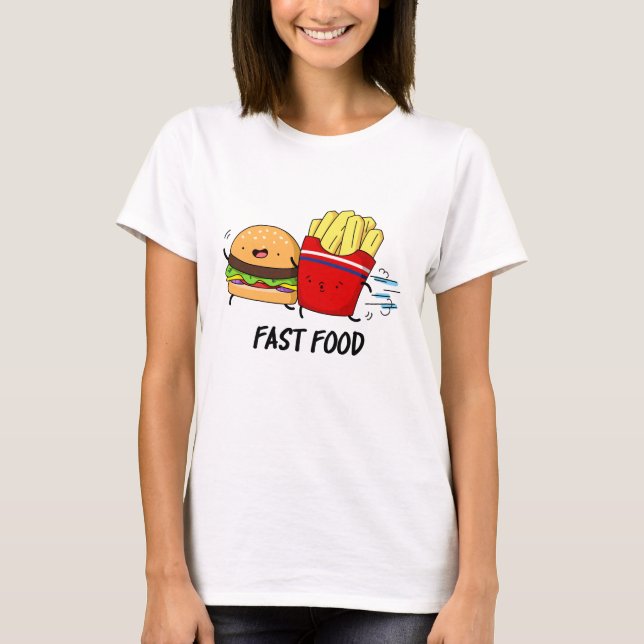 T-shirt Fast Food Burger Drôle Et Fries Pun (Devant)