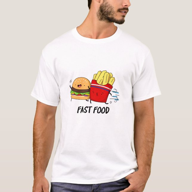T-shirt Fast Food Burger Drôle Et Fries Pun (Devant)