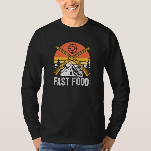 T-shirt Fast Food Hunting Bowhunting Hunter Bowhunter Spea (Devant)
