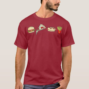 T-shirt Fast Food Lover Cheeseburger Fries Hot Dog Pizza