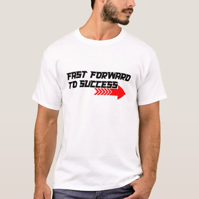 T-shirt Fast Forward – Bold Red Motivation Quote Design (Devant)