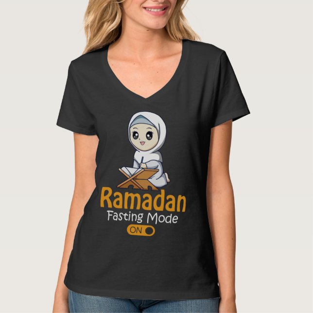 T-shirt Fasting Mode Ramadan On  Cool Islamic fasting  Ide (Devant)