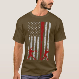 T-shirt Fastpitball Softball américain Drapeau Grunge Love