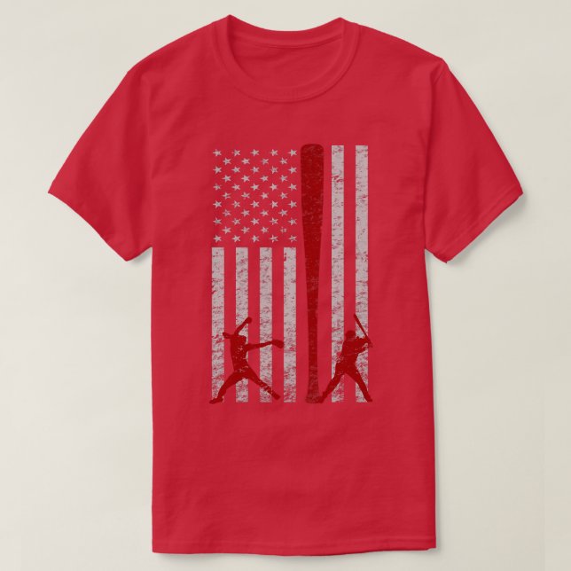T-shirt Fastpitball Softball américain Drapeau Grunge Love (Design devant)