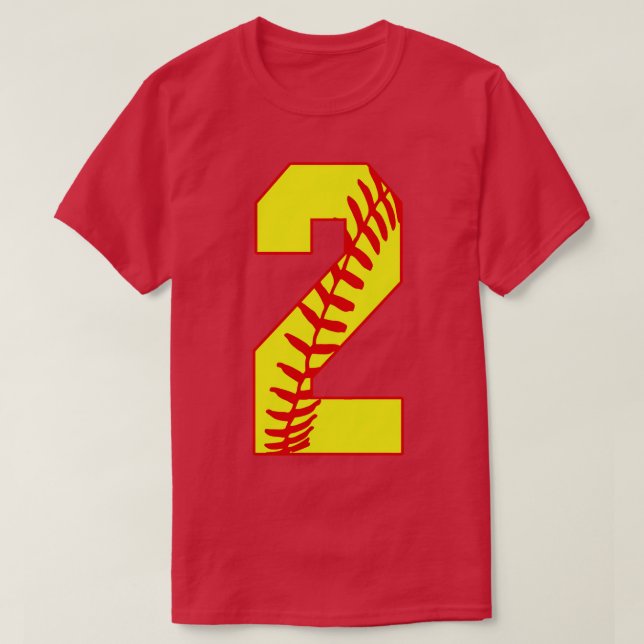 T-shirt Fastpitball Softball Numéro 2 2 Softball Jersey Un (Design devant)