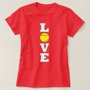 T-shirt Fastpitch Softball LOVE Custom Jersey Numéro
