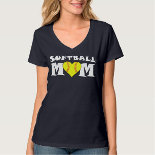 T-shirt Fastpitch Softball Maman mignonne Sport féminin V-