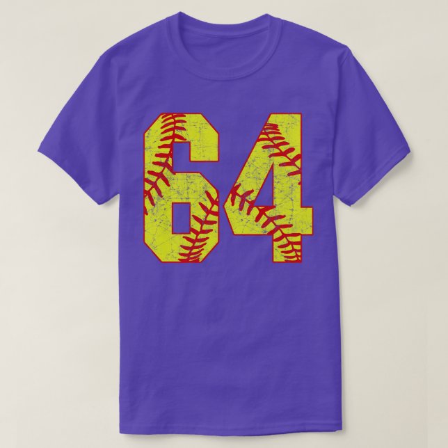 T-shirt Fastpitch Softball Numéro 64 64 Softball Shirt Jer (Design devant)