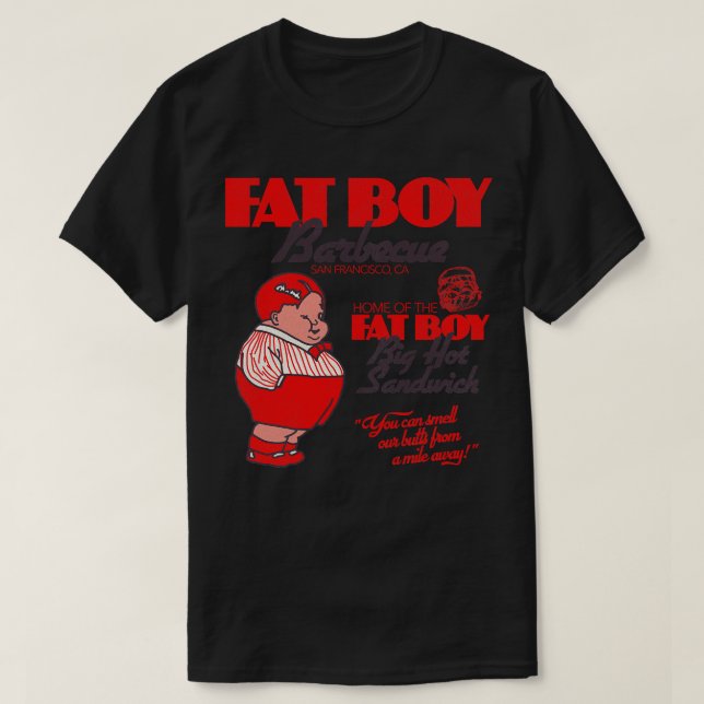 T-shirt Fat Boy Barbecue Retro BBQ Restaurant San Francisc (Design devant)